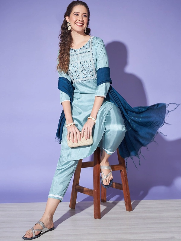 FWVT BEAUTIFUL KURTI SET WITH ZARI NECK EMBROIDERY - M-38, Pigeon Post