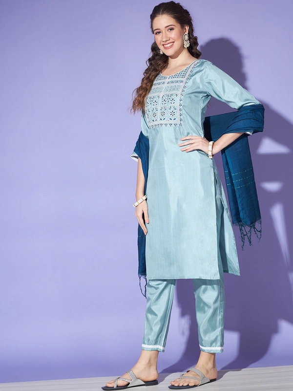 FWVT BEAUTIFUL KURTI SET WITH ZARI NECK EMBROIDERY - M-38, Pigeon Post