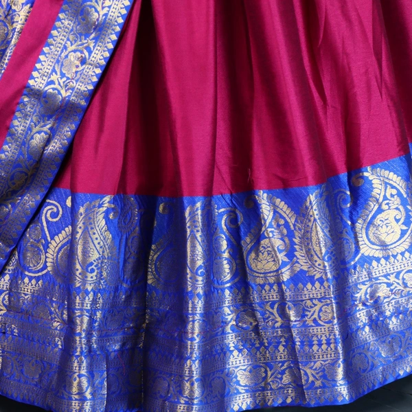 FWG  STYLED MERCERISED COTTON AURA LEHENGA CHOLI WITH DUPATTA - Maroon Flush