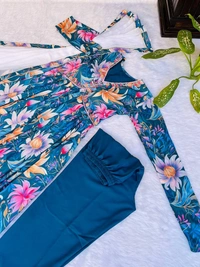 FWMBL SUMMER SPECIAL PARTY WEAR ALIYA CUT DRESS DUPATTA PANT SET - XL-42, Blue