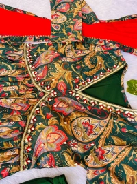 FWMBL SUMMER PARTY WEAR SPECIAL ALIYA DUT DRESS WITH PANT AND DUPATTA - M-38, Deep Fir