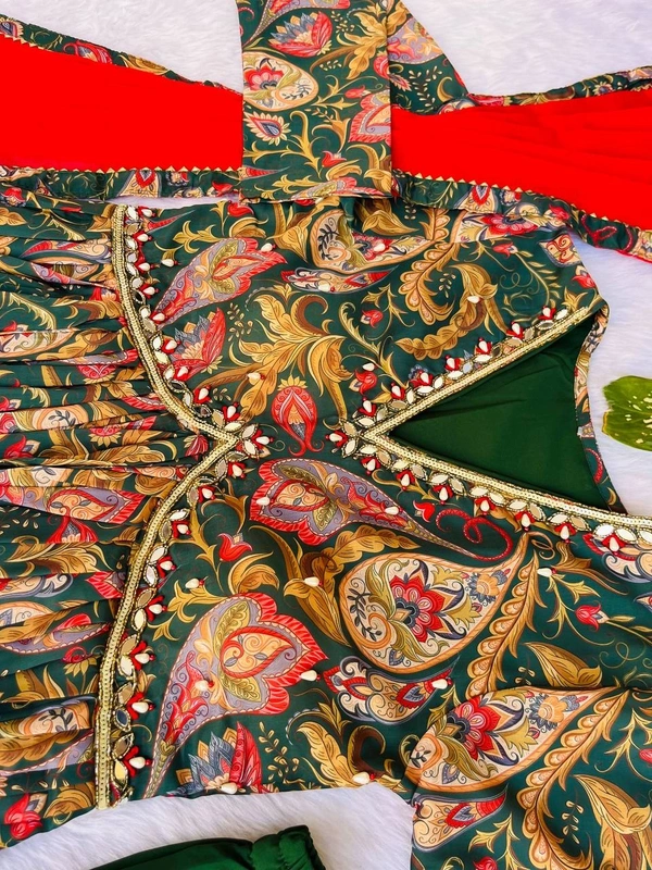 FWMBL SUMMER PARTY WEAR SPECIAL ALIYA DUT DRESS WITH PANT AND DUPATTA - M-38, Deep Fir