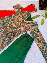 FWMBL SUMMER PARTY WEAR SPECIAL ALIYA DUT DRESS WITH PANT AND DUPATTA - M-38, Deep Fir