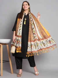 FWVT SOLID BLACK FULLY BLCK ETHENIC SET - M-38, Black