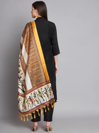 FWVT SOLID BLACK FULLY BLCK ETHENIC SET - M-38, Black