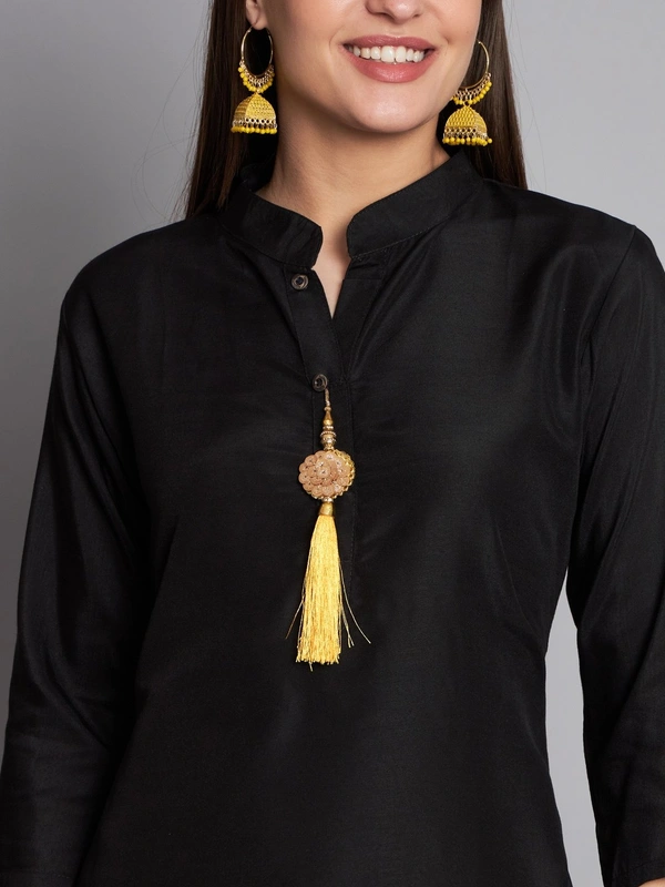 FWVT SOLID BLACK FULLY BLCK ETHENIC SET - M-38, Black