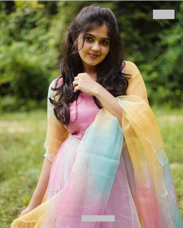FWMBL ORGENZA PRINTED GOWN WITH BOTTOM AND DUPATTA - M-38, Pink