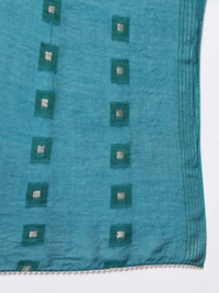 FWVT BEAUTIFUL YELLOW NECK EMBROIDERD KURTI WITH BOTTOM AND DUPATTA - M-38, Mustard