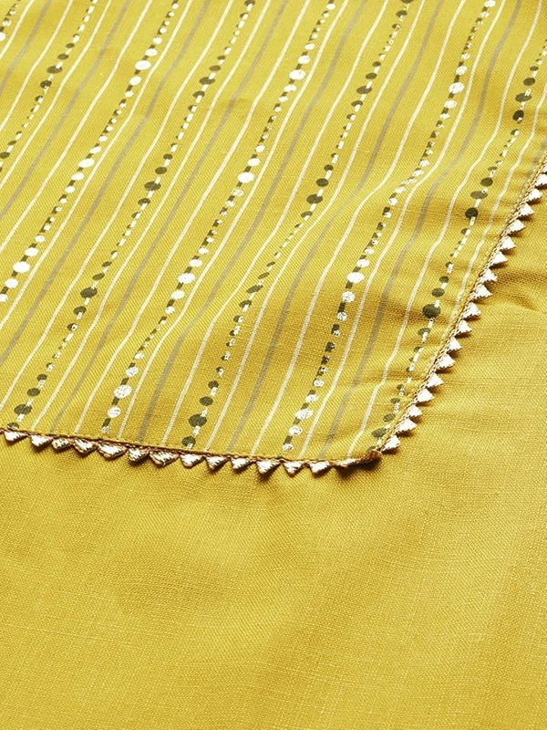 FWVT FANCY FOIL PRINT KURTI WITH BOTTOM AND DUPATTTA - M-38, Turmeric