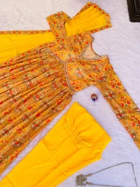 FWMBL SUMMER SPCIAL ALIYA CUT DRESS PANT DUPATTA SET COLLECTION - M-38, Yellow Sea