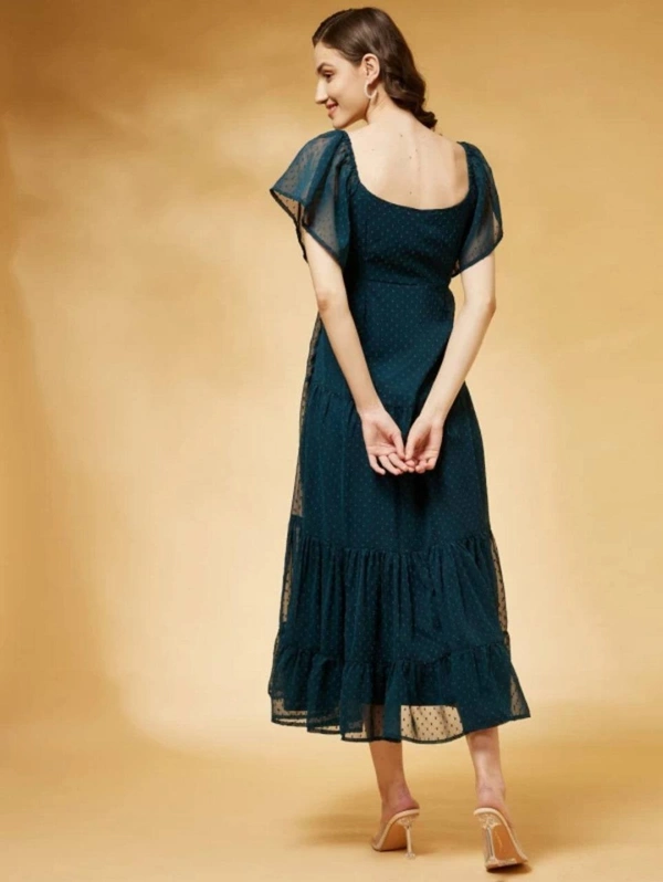 FWMV DESIGNER THOUSAND BUTTI WORK GOWN. - M-38, Blue