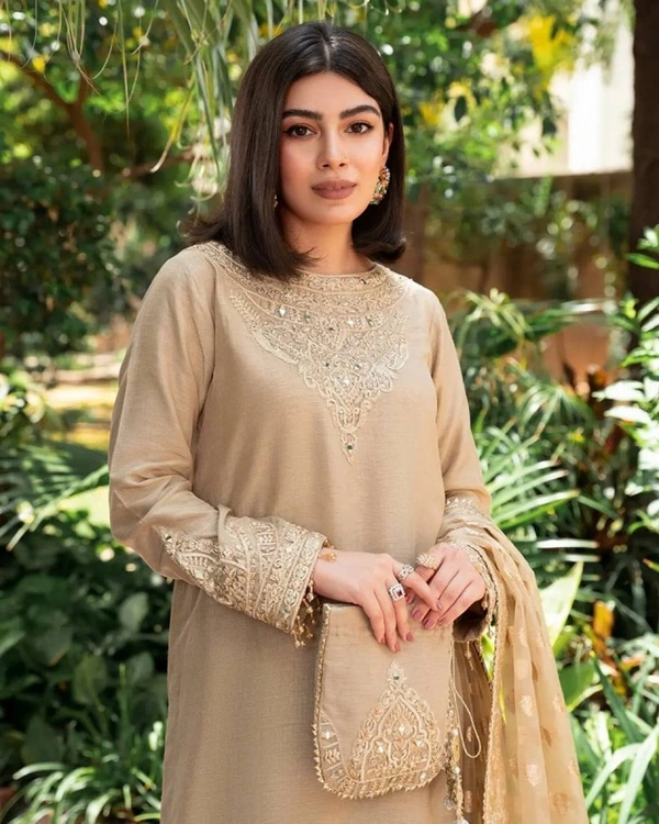 FWVF HEAVY GEORGETTE TOP WITH BEAUTIFUL FULLY EMBROIDERED &  HEAVY GEORGETTE PLAZZO - XXL-44, Pavlova