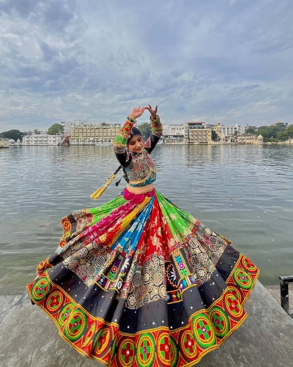 FWVF PRINTED LEHENGA CHOLI IN HEAVY MUSLIN COTTON - Multi Colour