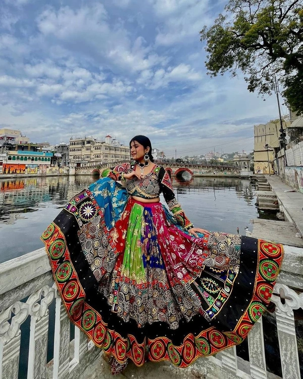 FWVF PRINTED LEHENGA CHOLI IN HEAVY MUSLIN COTTON - Multi Colour