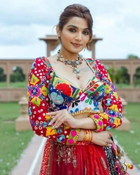 FWVF MULTI COLOR PRINTED LEHENGA WITH CHOLI IN HEAVY MUSLIN - Multi Colour