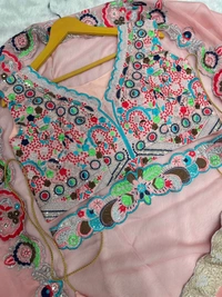FWHB ORGENZA SHRUG WITH THREAD SEQUINS WORK BLOUSE AND SHARARA - XXL-44, Pink