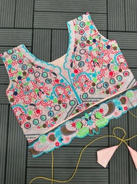 FWHB ORGENZA SHRUG WITH THREAD SEQUINS WORK BLOUSE AND SHARARA - XXL-44, Pink