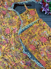 FWHB BEAUTIFUL DIGITAL PRINTED PARTY WEAR SHRUG WITH SHARARA - XL, Yellow