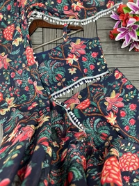 FWHB BEAUTIFUL DIGITAL PRINTED PARTY WEAR SHRUG WITH SHARARA - XL, Black