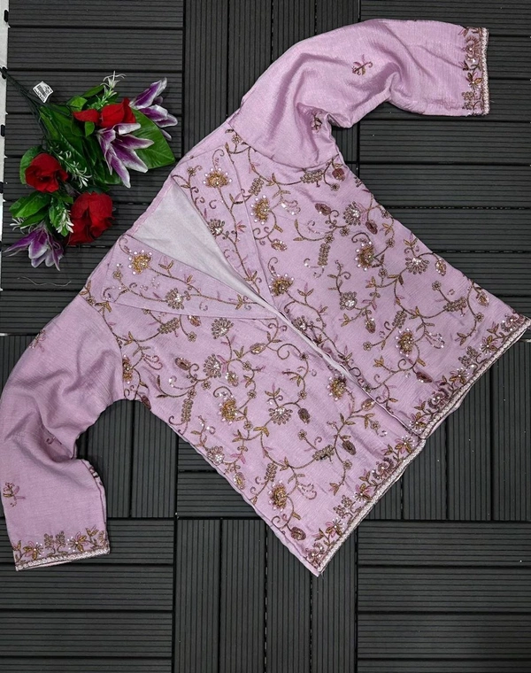 FWHB PARTY WEAR EMBROIDERED SHRUG WITH PLAZZO - XXL, Pink