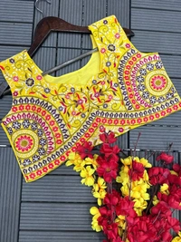 FWHB HALDI RASAM SPECIAL TRENDING EMBROIDERY CORDING WORK AND PARTY WEAR SHRUG - XL, Yellow