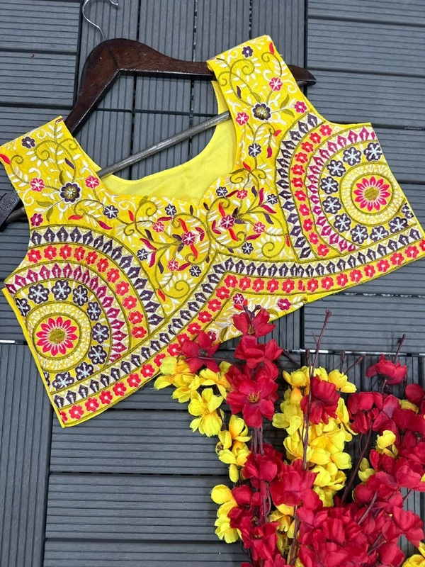 FWHB HALDI RASAM SPECIAL TRENDING EMBROIDERY CORDING WORK AND PARTY WEAR SHRUG - XL, Yellow