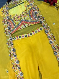 FWHB HALDI RASAM SPECIAL TRENDING EMBROIDERY CORDING WORK AND PARTY WEAR SHRUG - XL, Yellow