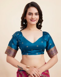 FWVLS BEAUTIFUL COTTON SILK RICH JAQUARD WORK SAREE WITH BLOUSE PIECE - Burnt Pink