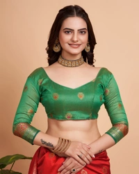 FWVLS BEAUTIFUL SOFT BANARASI SILK SAREE CRISTIN - Red