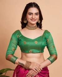 FWVLS BEAUTIFUL SOFT BANARASI SILK SAREE CRISTIN - Rani