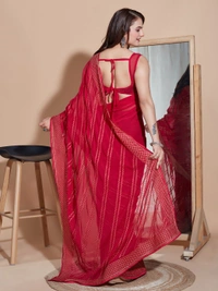 FWVLS PARTY WEAR SOFT ZOMATO SILK SAREE WITH BLOUSE PIECE - Red
