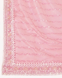 FWVLS PARTY WEAR SEQUINS EMBROIDERED SOFT NET SAREE WITH BLOUSE - Pink