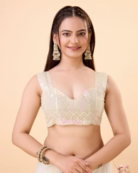 FWVLS PARTY WEAR SOFT NET EMBROIDERED DESIGNER SAREE WITH BLOUSE PIECE - Peach
