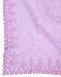 FWVLS PARTY WEAR TABBY SILK ORGANZA SAREE WITH BLOUSE PIECE - Purple