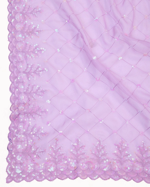FWVLS PARTY WEAR TABBY SILK ORGANZA SAREE WITH BLOUSE PIECE - Purple