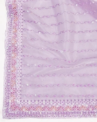 FWVLS PARTY WEAR SEQUINS EMBROIDERED SOFT NET SAREE WITH BLOUSE - Purple
