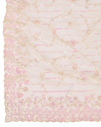 FWVLS PARTY WEAR SOFT NET EMBROIDERED DESIGNER SAREE WITH BLOUSE PIECE - Peach