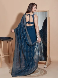FWVLS PARTY WEAR SOFT ZOMATO SILK SAREE WITH BLOUSE PIECE - Blue
