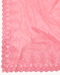 FWVLS PARTY WEAR TABBY SILK ORGANZA SAREE WITH BLOUSE PIECE - Pink