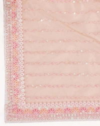FWVLS PARTY WEAR SEQUINS EMBROIDERED SOFT NET SAREE WITH BLOUSE - Peach