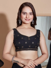 FWVLS PARTY WEAR SOFT ZOMATO SILK SAREE WITH BLOUSE PIECE - Black