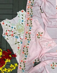 FWHB PARTY WEAR LOOK SHRUG WITH DHOTI SALWAR WITH DUPATTA - XL, Pink