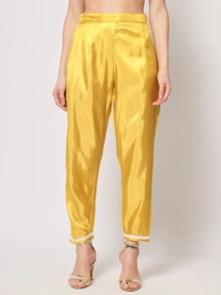 FWVT BEAUTIFUL SOUTH SILK KURTI BOTTOM DUPATTA SET - L-40, Lemon