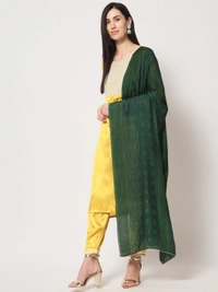 FWVT BEAUTIFUL SOUTH SILK KURTI BOTTOM DUPATTA SET - L-40, Lemon
