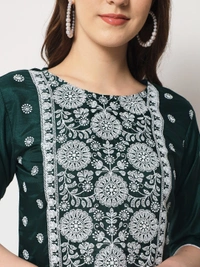 FWVT ETHNIC NECK EMBROIDERED SET  WITH DUPATTA - M-38, Gable Green