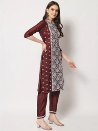 FWVT ETHNIC NECK EMBROIDERED SET  WITH DUPATTA - M-38, Wine