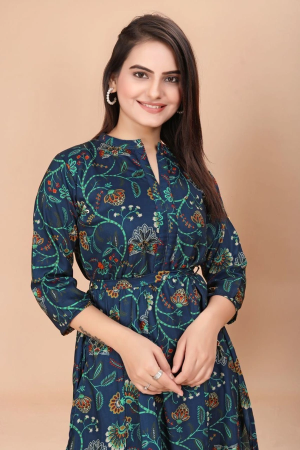 GC MUSLIN DIGITAL PRINTED CO-ORD SET - M-38, BLUE