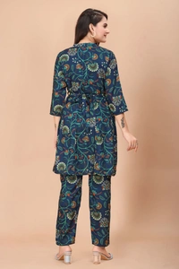 GC MUSLIN DIGITAL PRINTED CO-ORD SET - M-38, BLUE