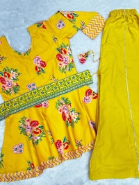 FWHB SUPER TRENDING KURTI WITH PLAZZO - XXL, Yellow