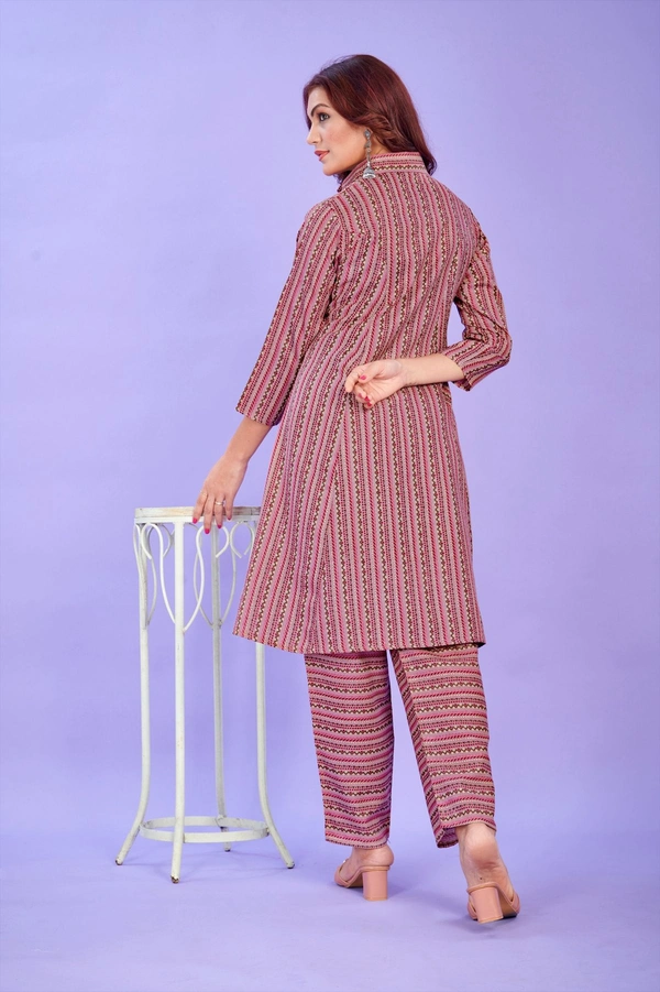 FWVT VERY TRENDING AND COMFORTABLE CO-ORD COTTON PRINTED STE - M-38, Dusty Rose